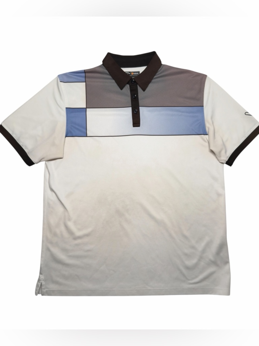 Callaway Opti-Dri Golf Polo Shirt Men's Size XL White Color-Block Performance